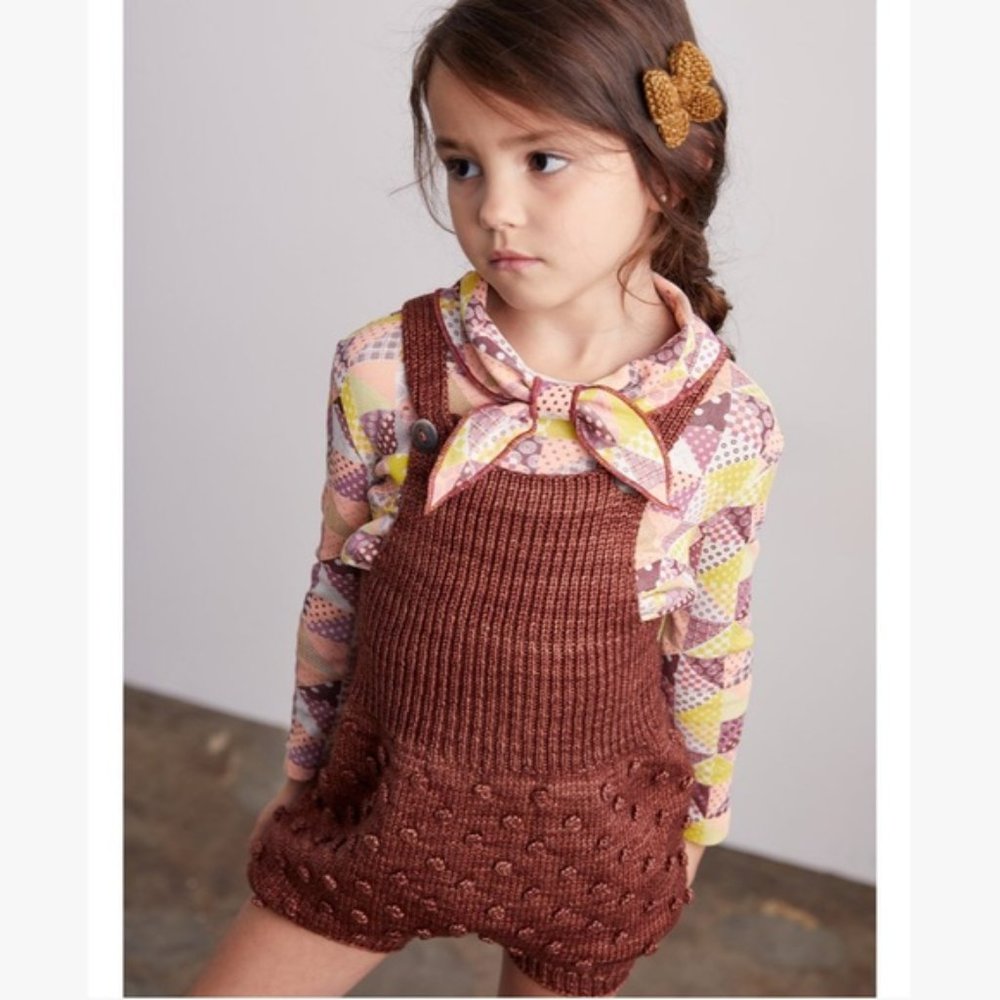 Misha and Puff Chestnut popcorn romper